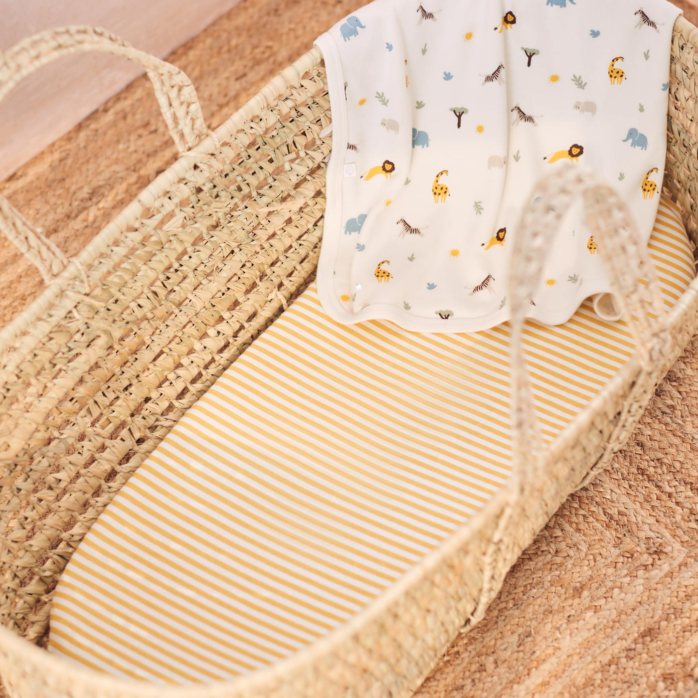 Printed Moses Basket Fitted Sheet