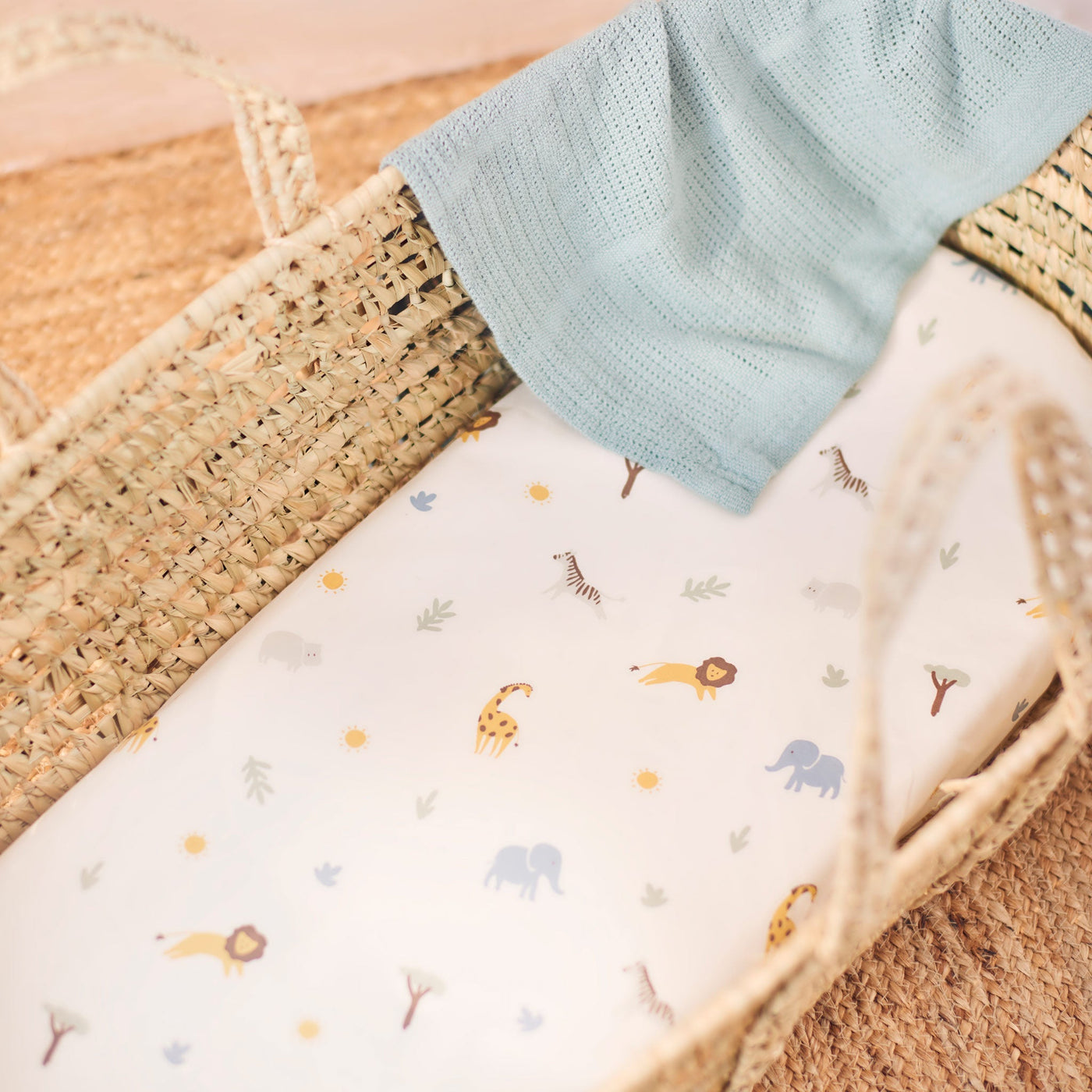 Printed Moses Basket Fitted Sheet