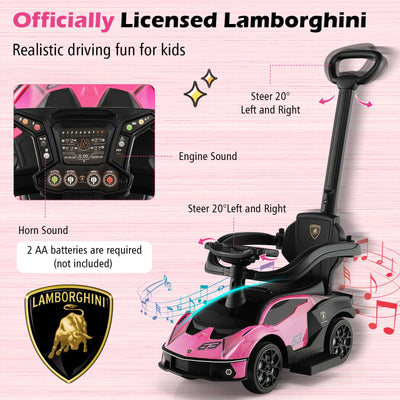 Kids Licensed Lamborghini Ride on Car with Push Handle