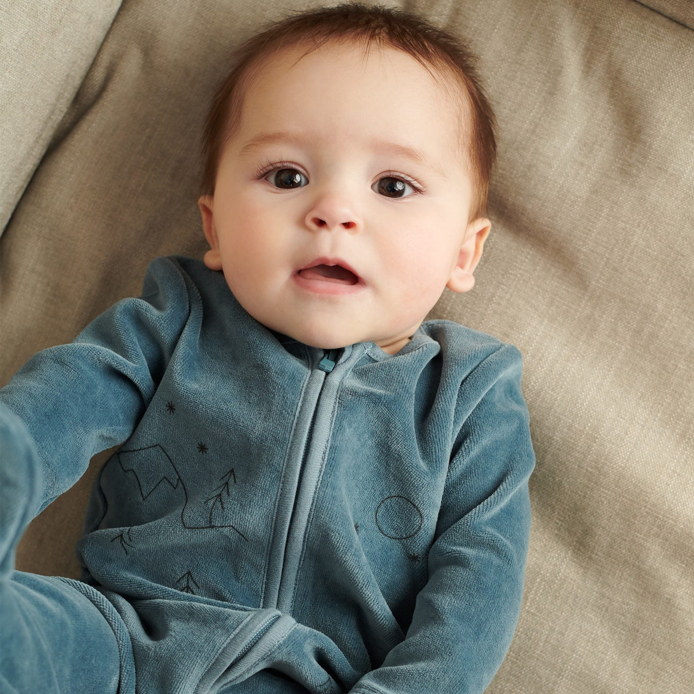 Velour Zip Up Sleepsuit