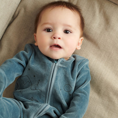 Velour Zip Up Sleepsuit