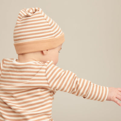 Caramel Stripe Knot Hat