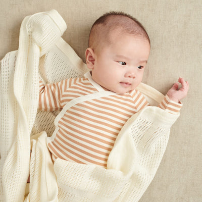 Caramel Stripe Kimono Bodysuit