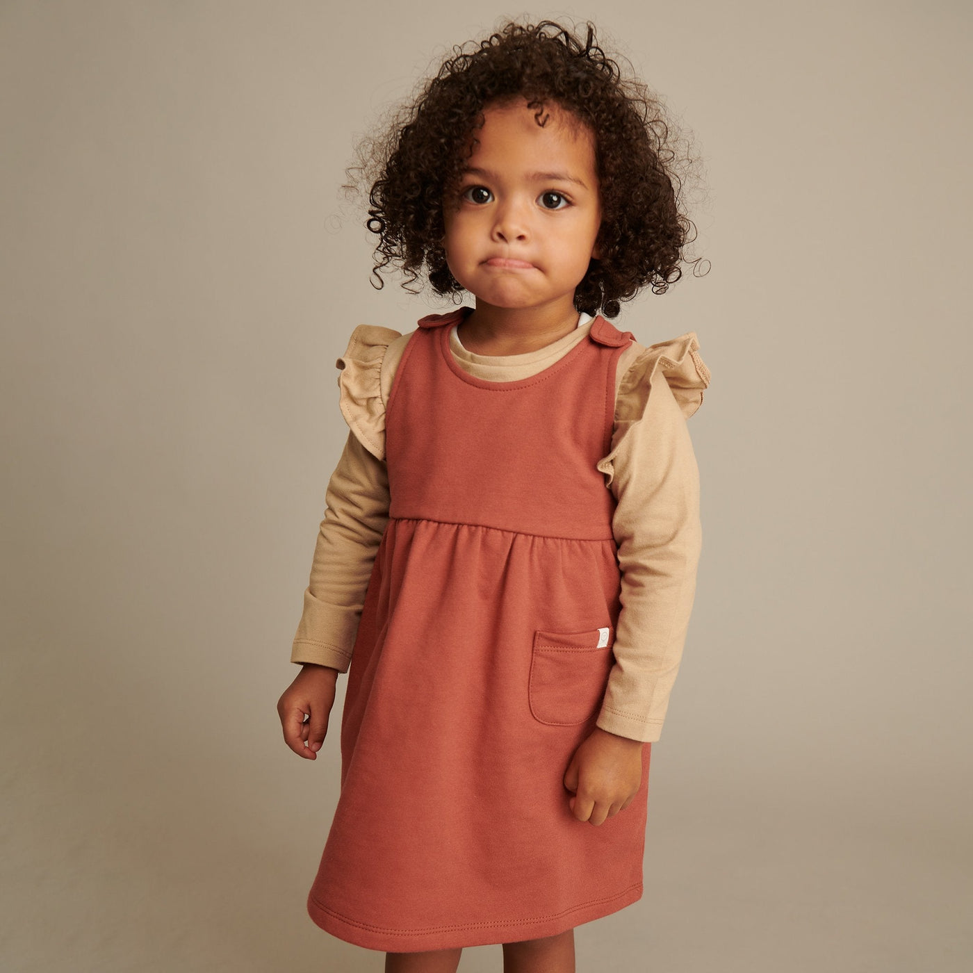 Terracotta Pinafore Dress