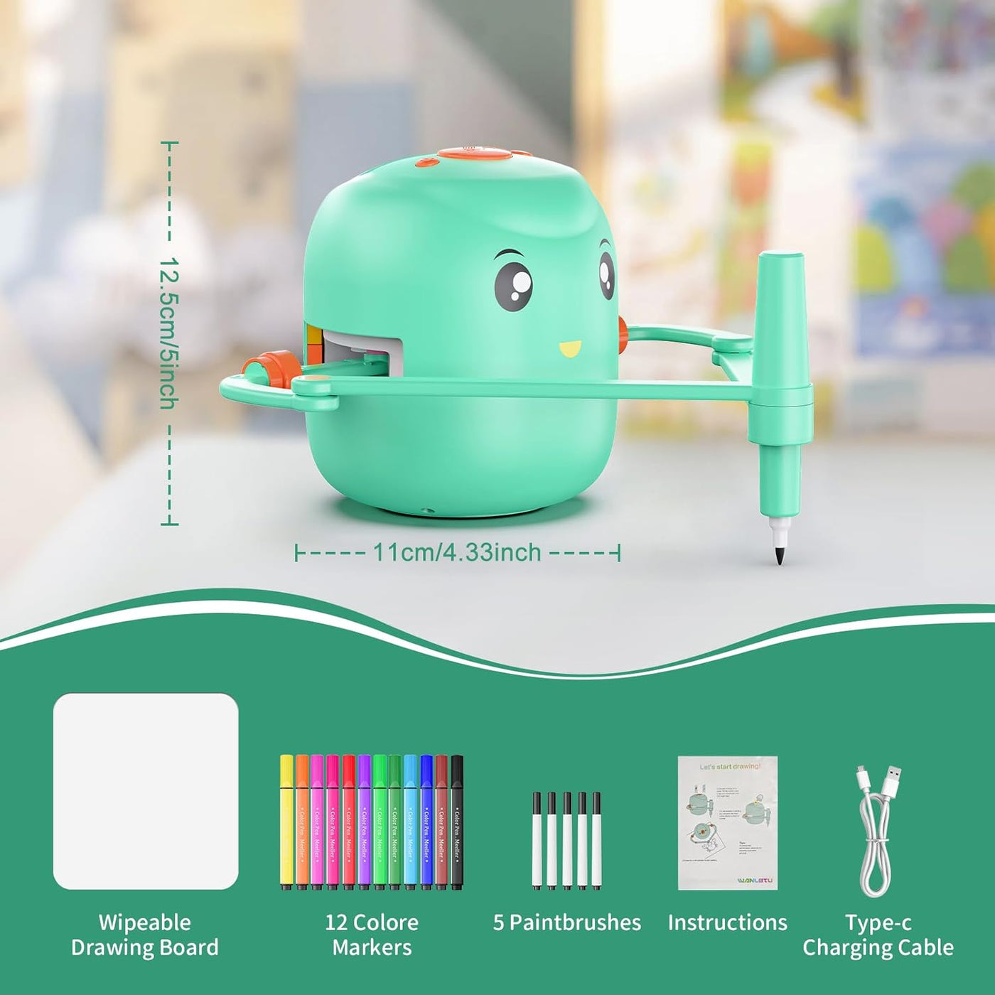 Interactive Drawing Robot for Kids – Montessori Learning Toy with Voice Guidance & 200 Word Cards