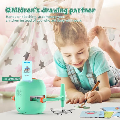 Interactive Drawing Robot for Kids – Montessori Learning Toy with Voice Guidance & 200 Word Cards