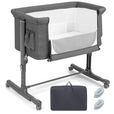 3-In-1 Adjustable Baby Bedside Bassinet with Mattress