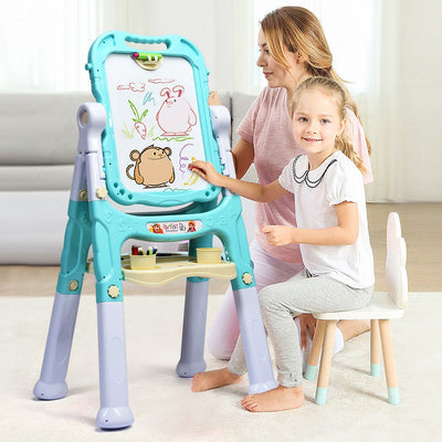 Kid'S Double Sided Boards Easel Magnetic Painting Art