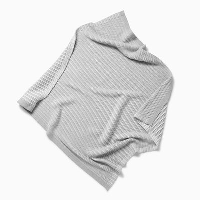 Silver Stripe Knitted Blanket