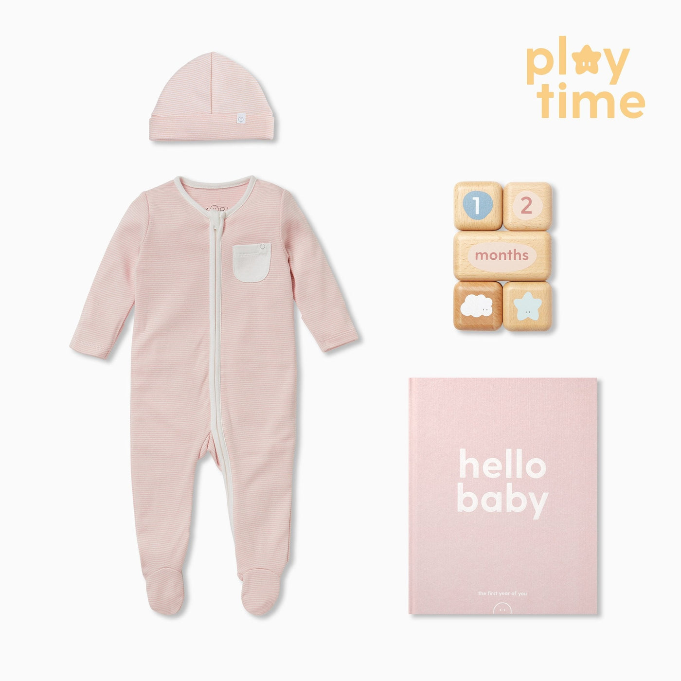 Baby Milestone & Clever Zip Sleepsuit Gift Set