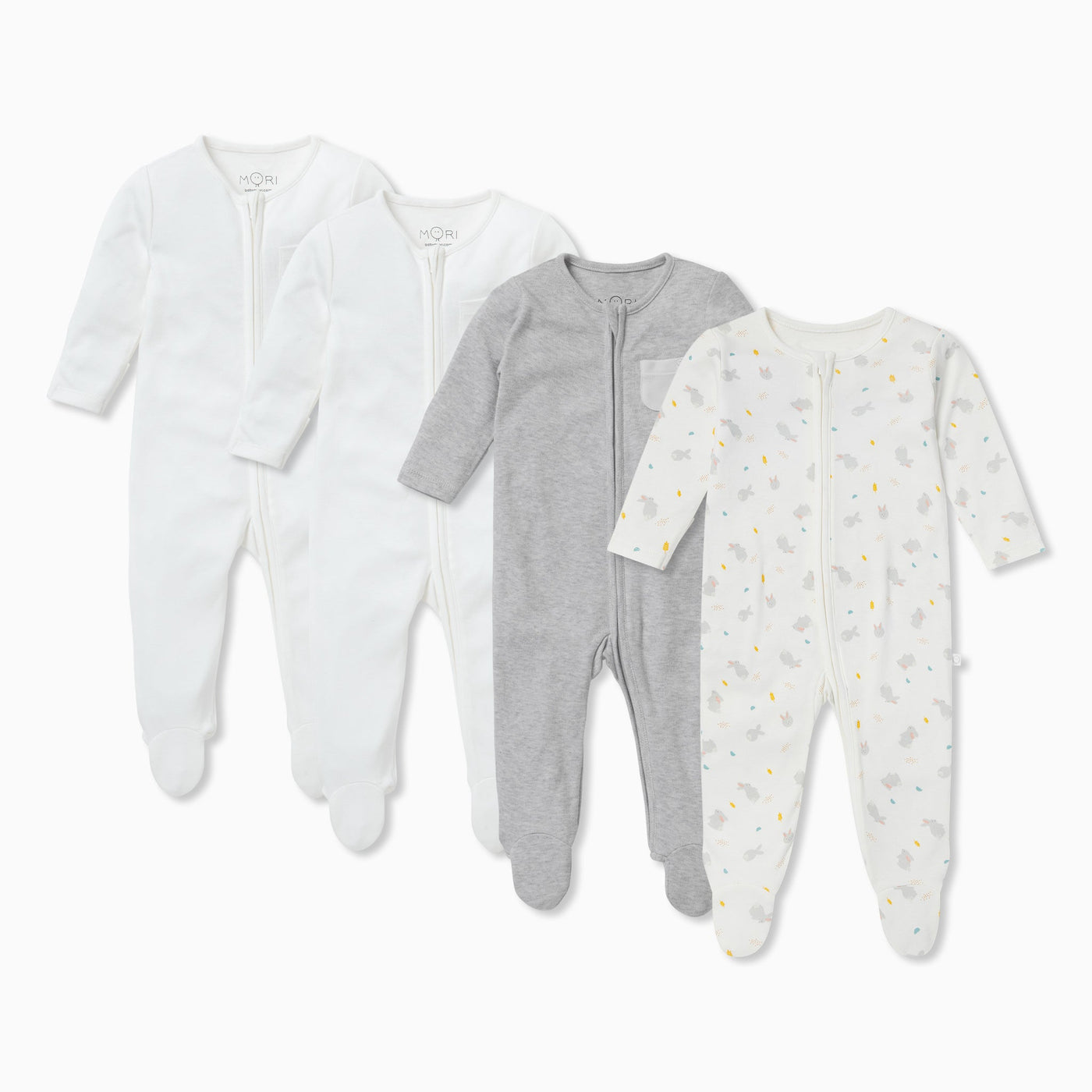 Bunny Clever Zip Sleepsuit 4 Pack