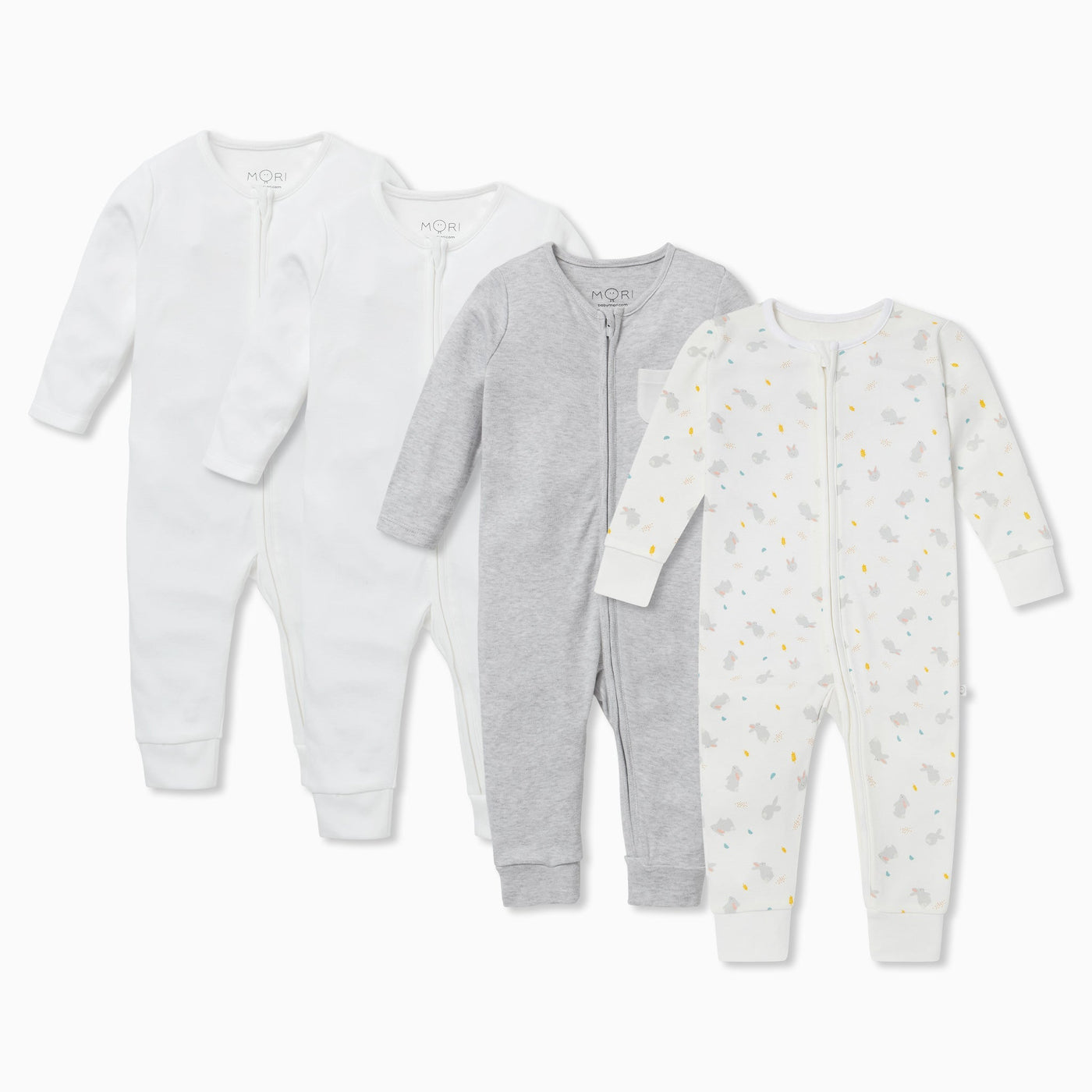 Bunny Clever Zip Sleepsuit 4 Pack