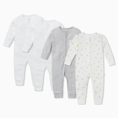 Bunny Clever Zip Sleepsuit 4 Pack