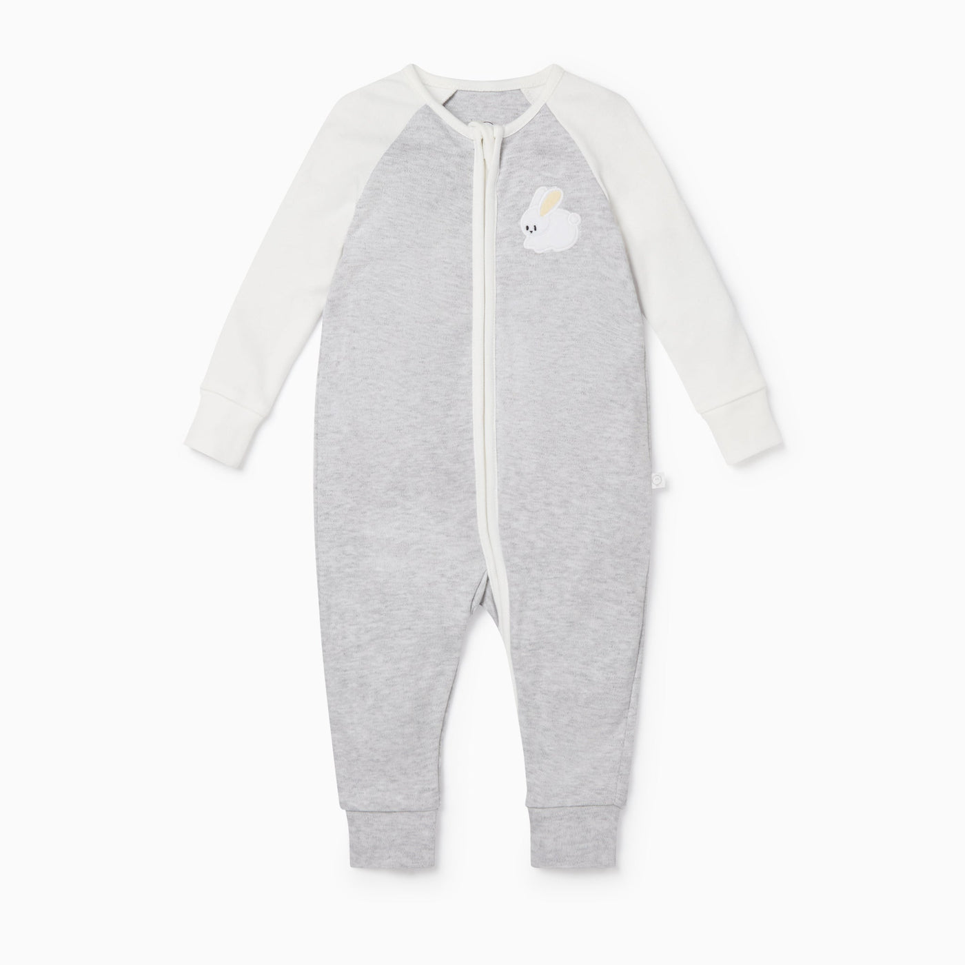 Bunny Raglan Zip-Up Sleepsuit