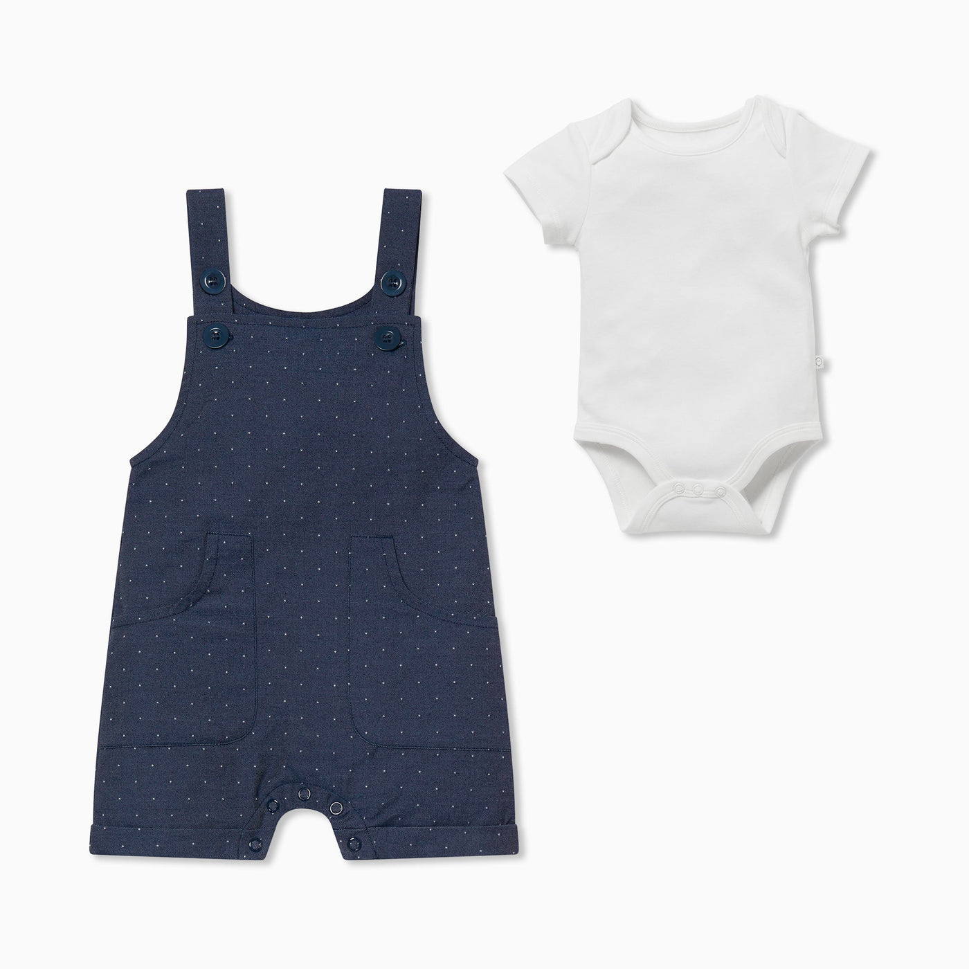 Chambray Summer Dungarees & Bodysuit Outfit