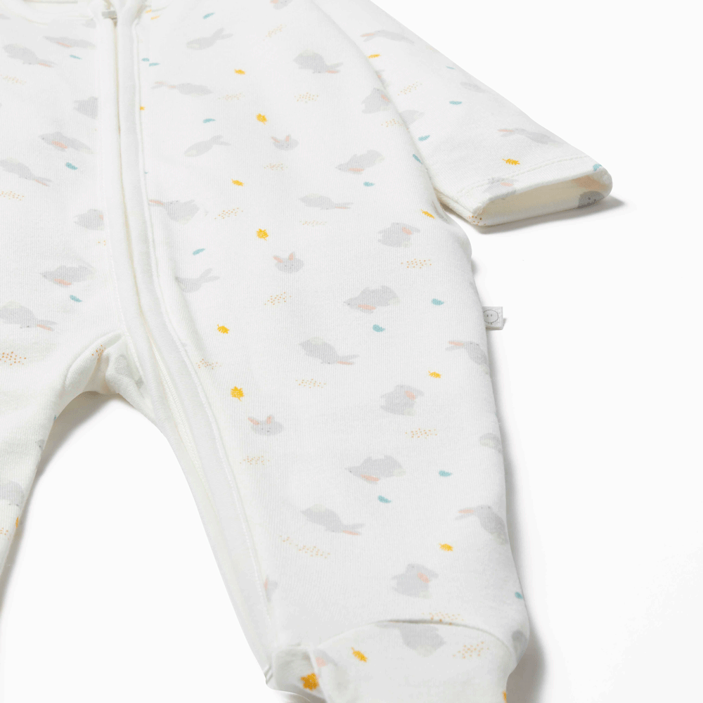 Bunny Clever Zip Sleepsuit & Bonnet Outfit