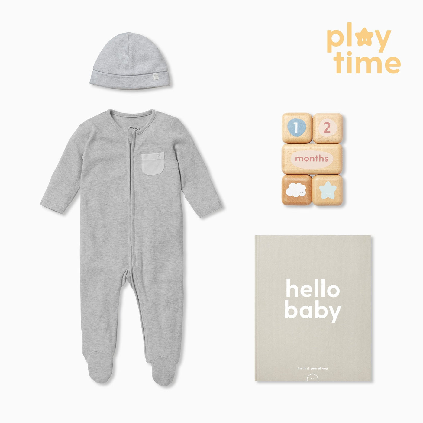 Baby Milestone & Clever Zip Sleepsuit Gift Set