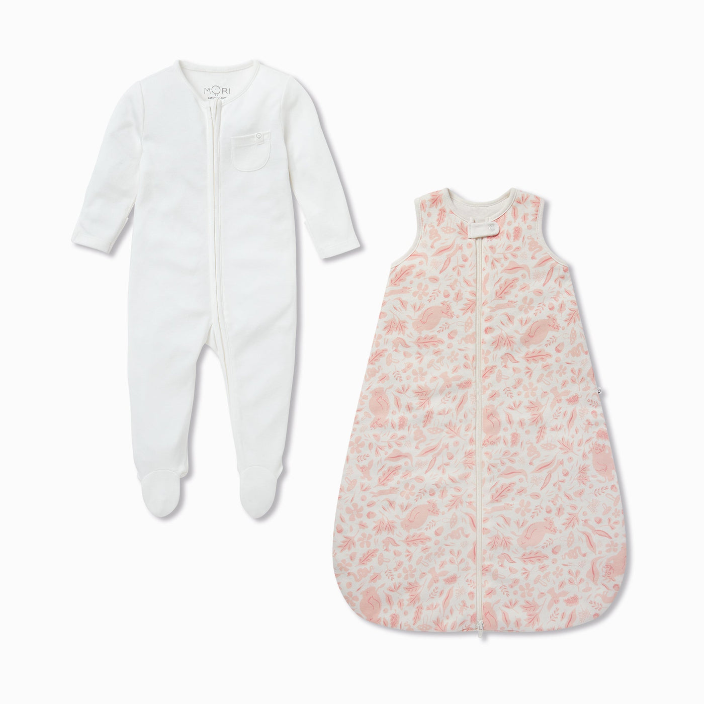 Gruffalo Foxglove Pink & Plain Front Opening Bedtime Set 1.5 TOG