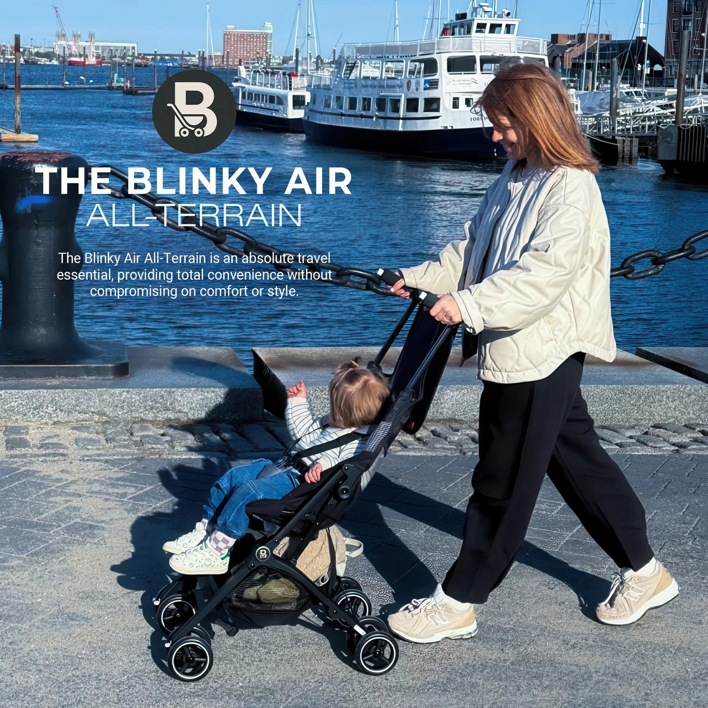Blinky Air 2 All-Terrain Lightweight Travel Stroller with Reclining Seat