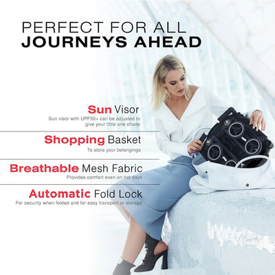 Blinky Air 2 All-Terrain Lightweight Travel Stroller with Reclining Seat