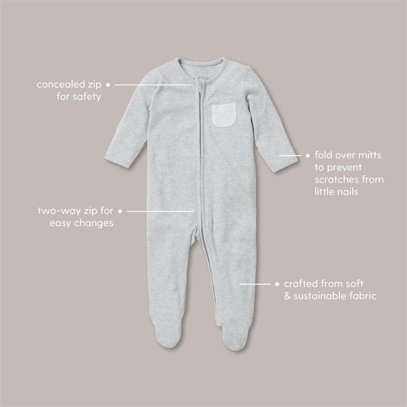 Botanical Clever Zip Sleepsuit