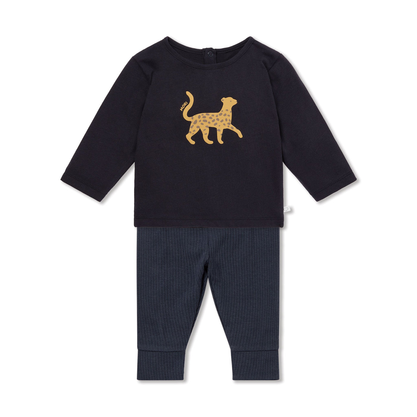 Leopard  Long Sleeve T-Shirt & Ribbed Leggings Outfit