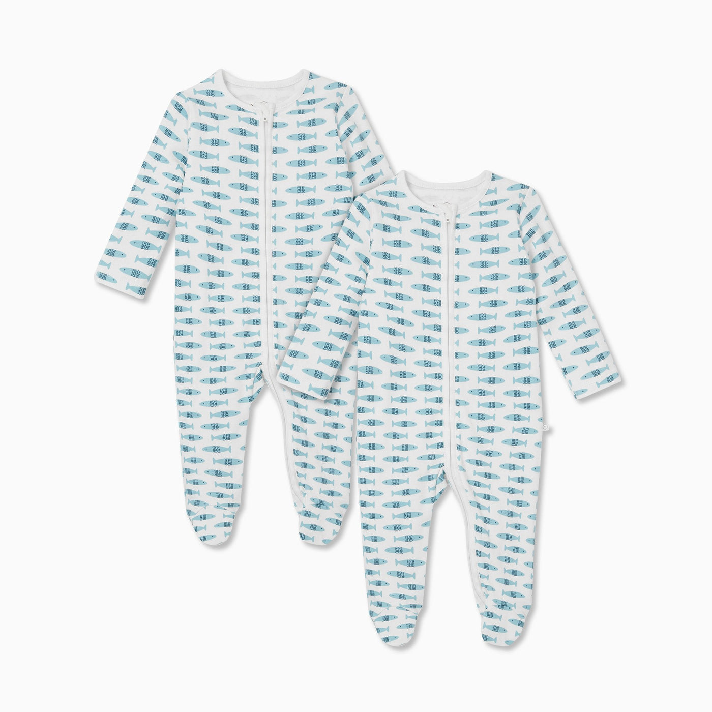 Little Fish  Zip-Up Sleepsuit 2 Pack