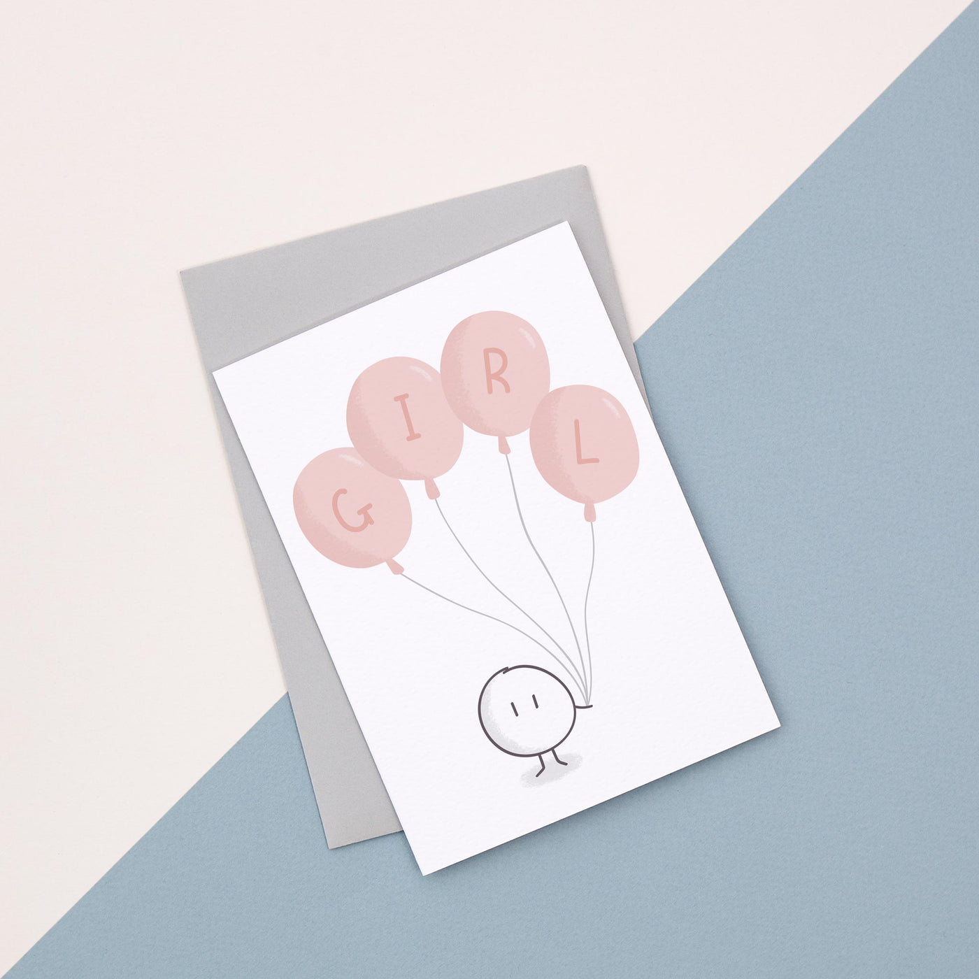 Pink Balloon Card Blank