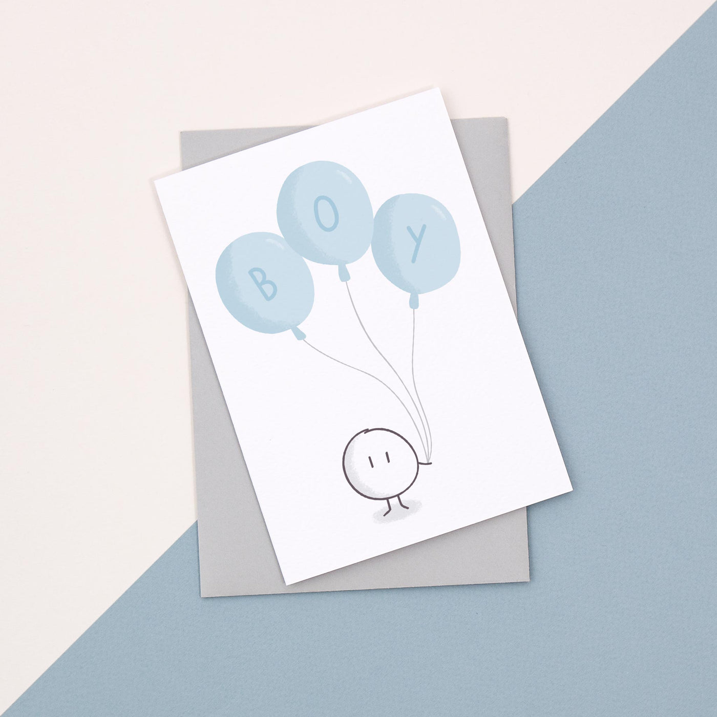 Blue Balloon Card Blank