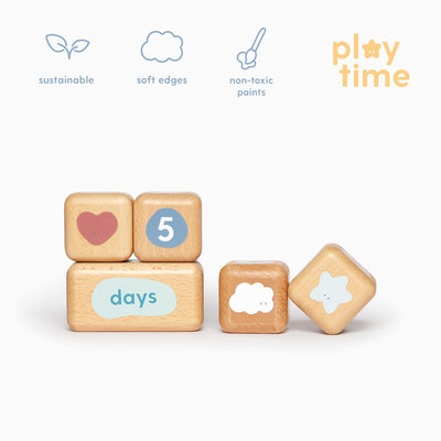 Wooden Baby Milestone Blocks