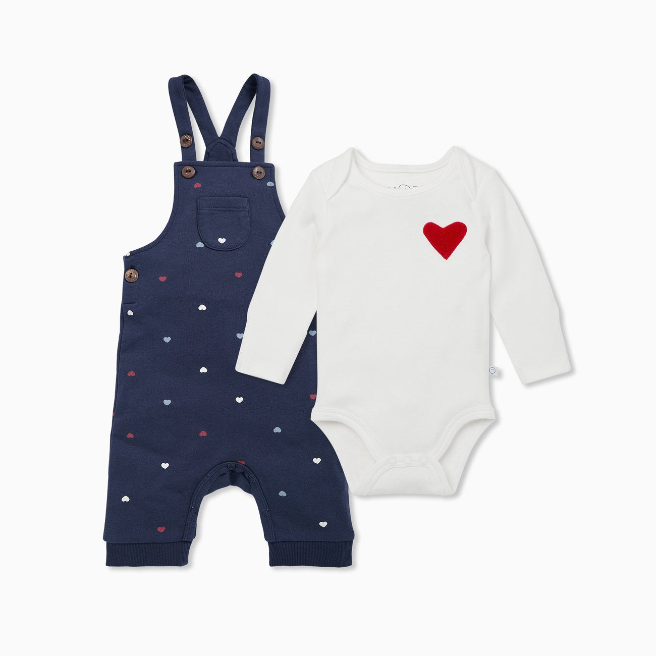 Hearts Dungaree & Bodysuit