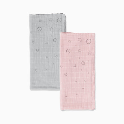 Pre-Washed Large Muslin Swaddles 2 Pack
