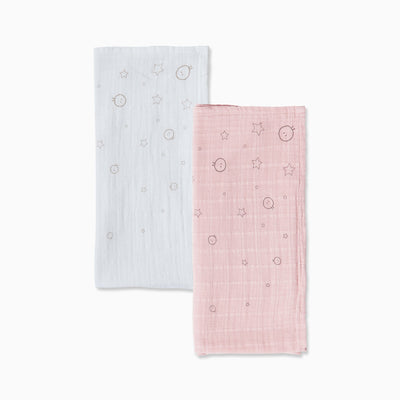 Pre-Washed Large Muslin Swaddles 2 Pack