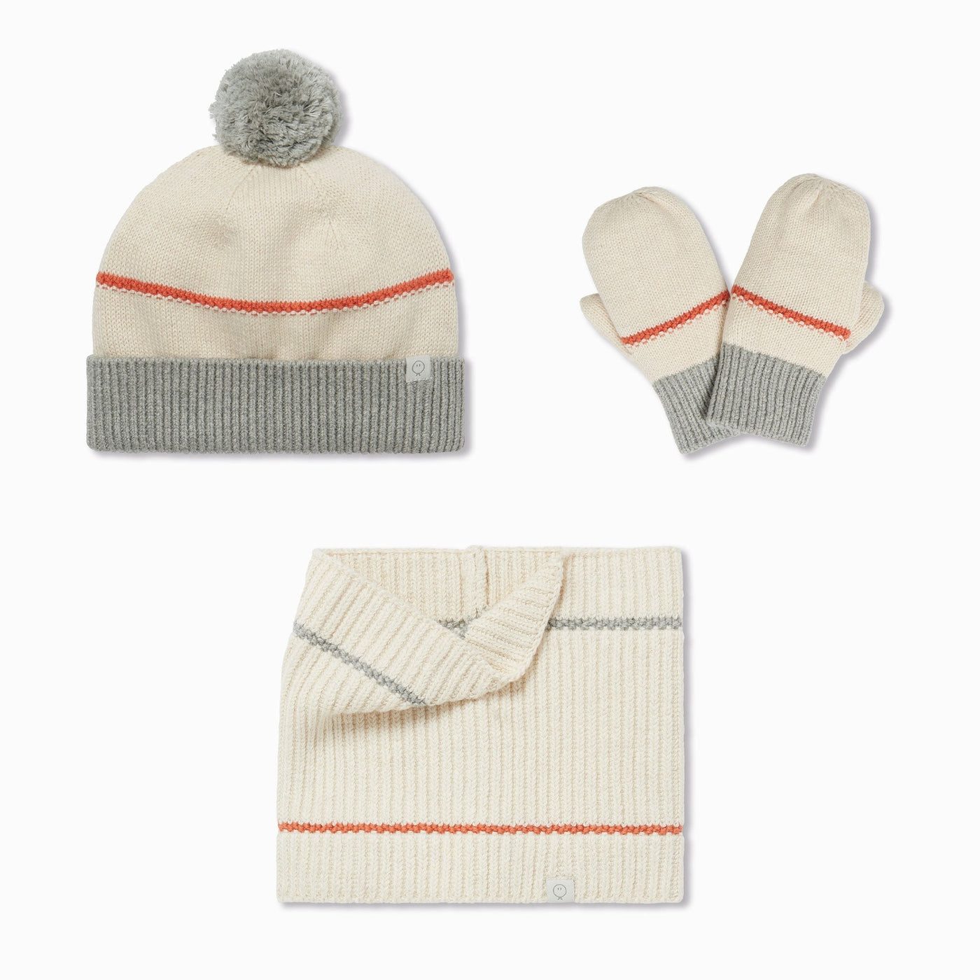 Knitted Beanie Hat, Snood & Mittens Set