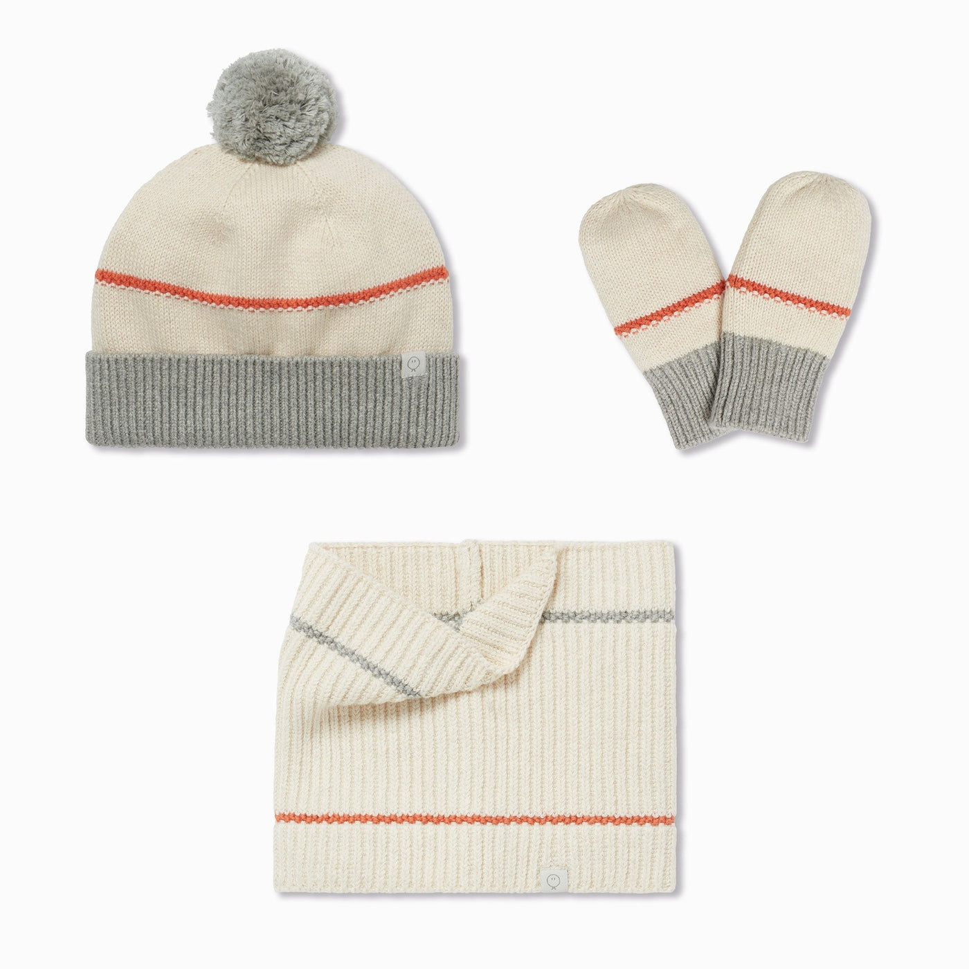Knitted Beanie Hat, Snood & Mittens Set