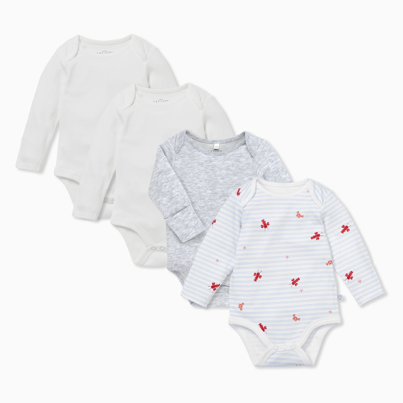 Ocean Stripe Long Sleeve Bodysuit 4 Pack