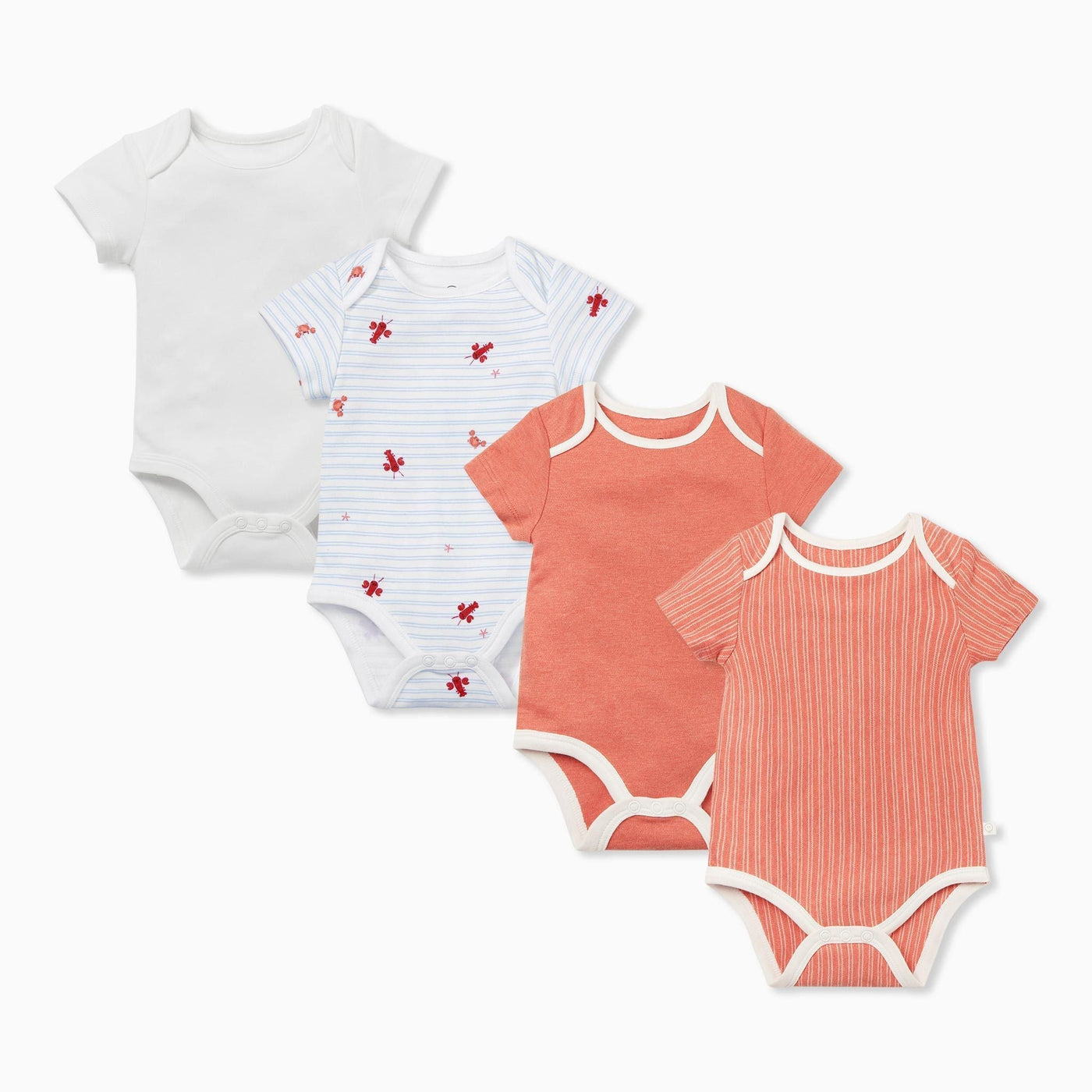Ocean & Coral Short Sleeve Bodysuit 4 Pack
