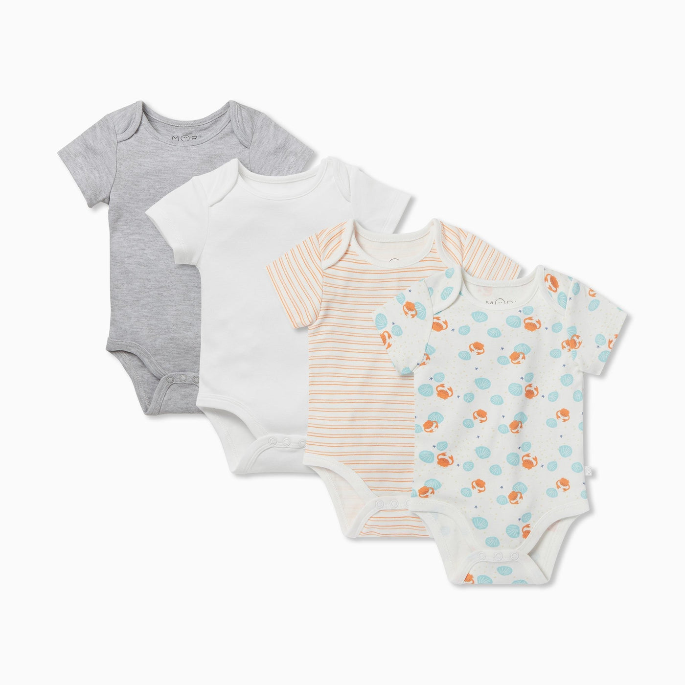 Ocean Short Sleeve Bodysuit 4 Pack