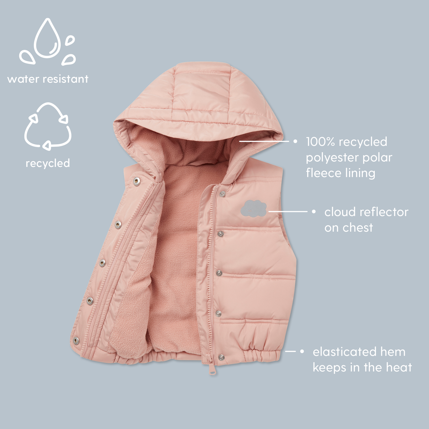 Recycled Water Resistant Padded Gilet