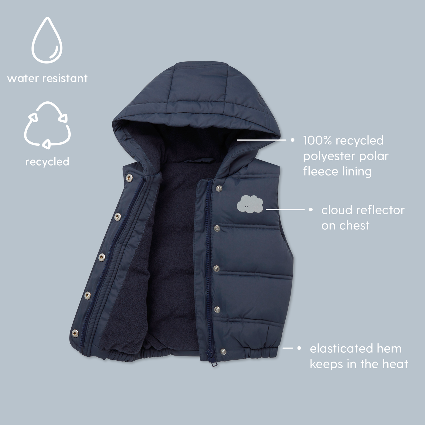 Recycled Water Resistant Padded Gilet