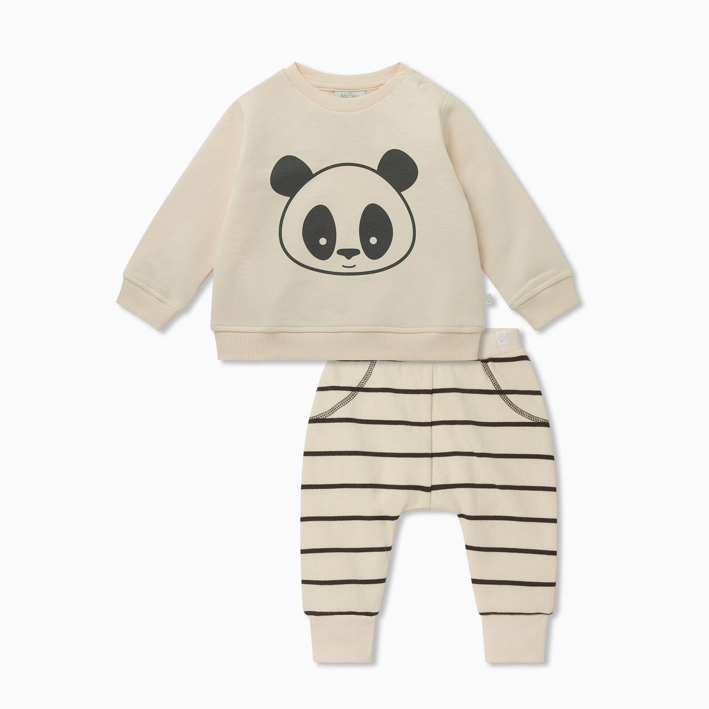 Panda Sweatshirt & Striped Joggers Outfit