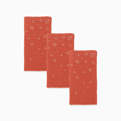 Green and Red Pre-Washed Regular Muslins 3-Pack