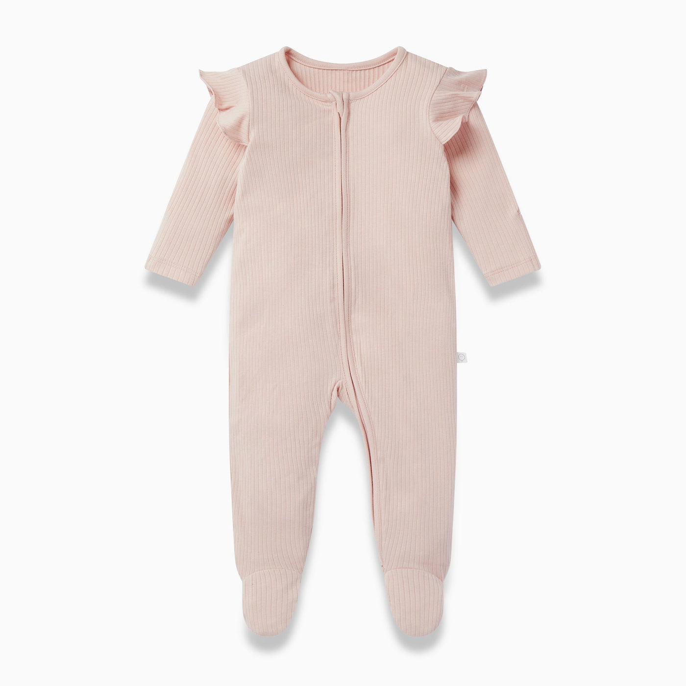 Ribbed Frill Zip-Up Sleepsuit