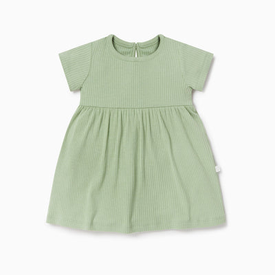 Ribbed Short Sleeve Dress