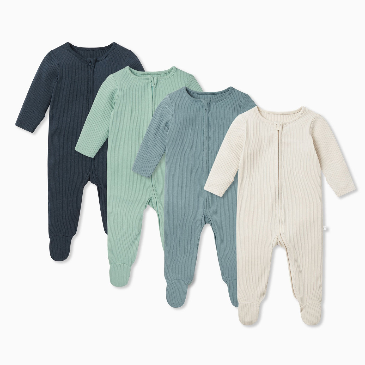 Ribbed Clever Zip Sleepsuit 4 Pack
