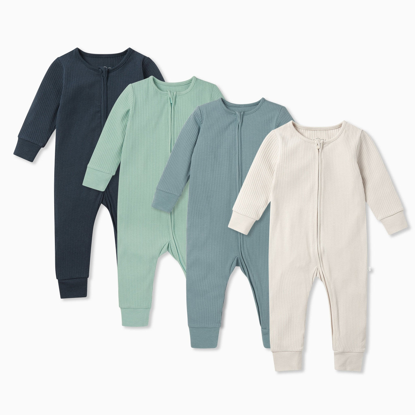Ribbed Clever Zip Sleepsuit 4 Pack