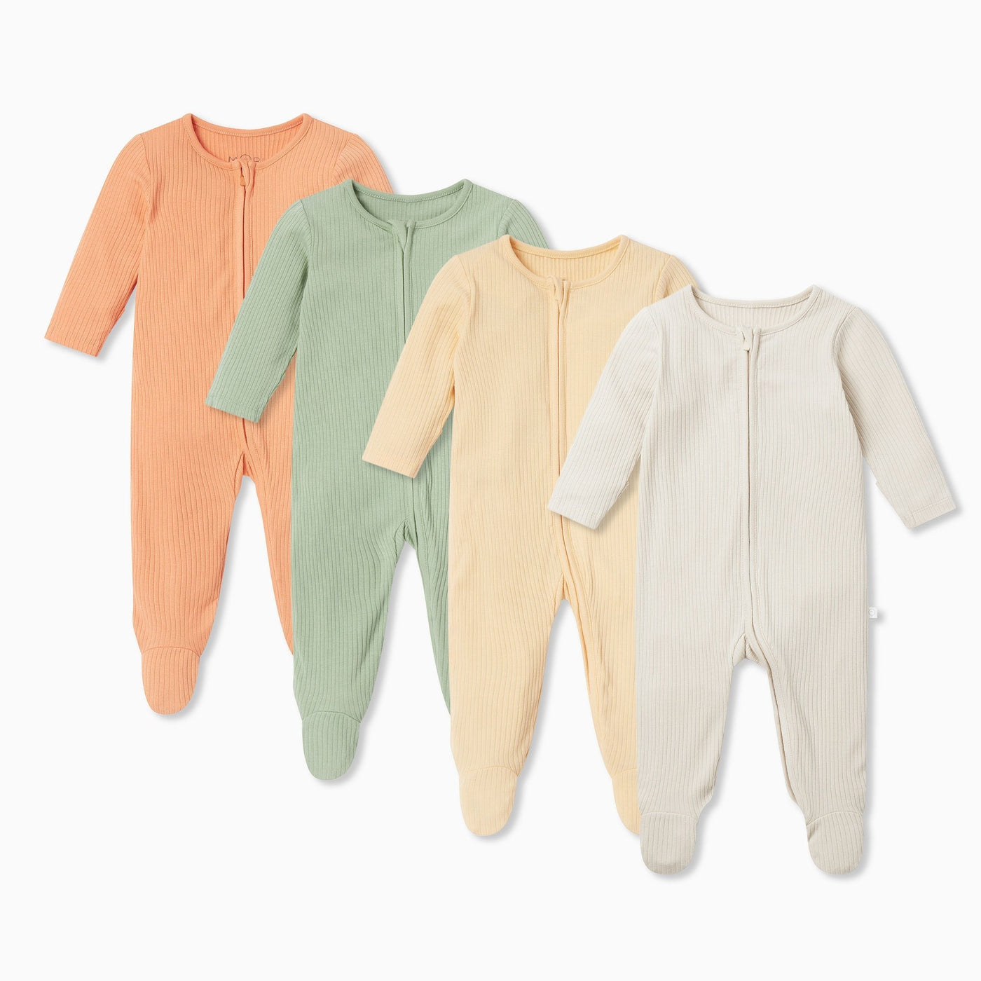 Ribbed Clever Zip Sleepsuit 4 Pack