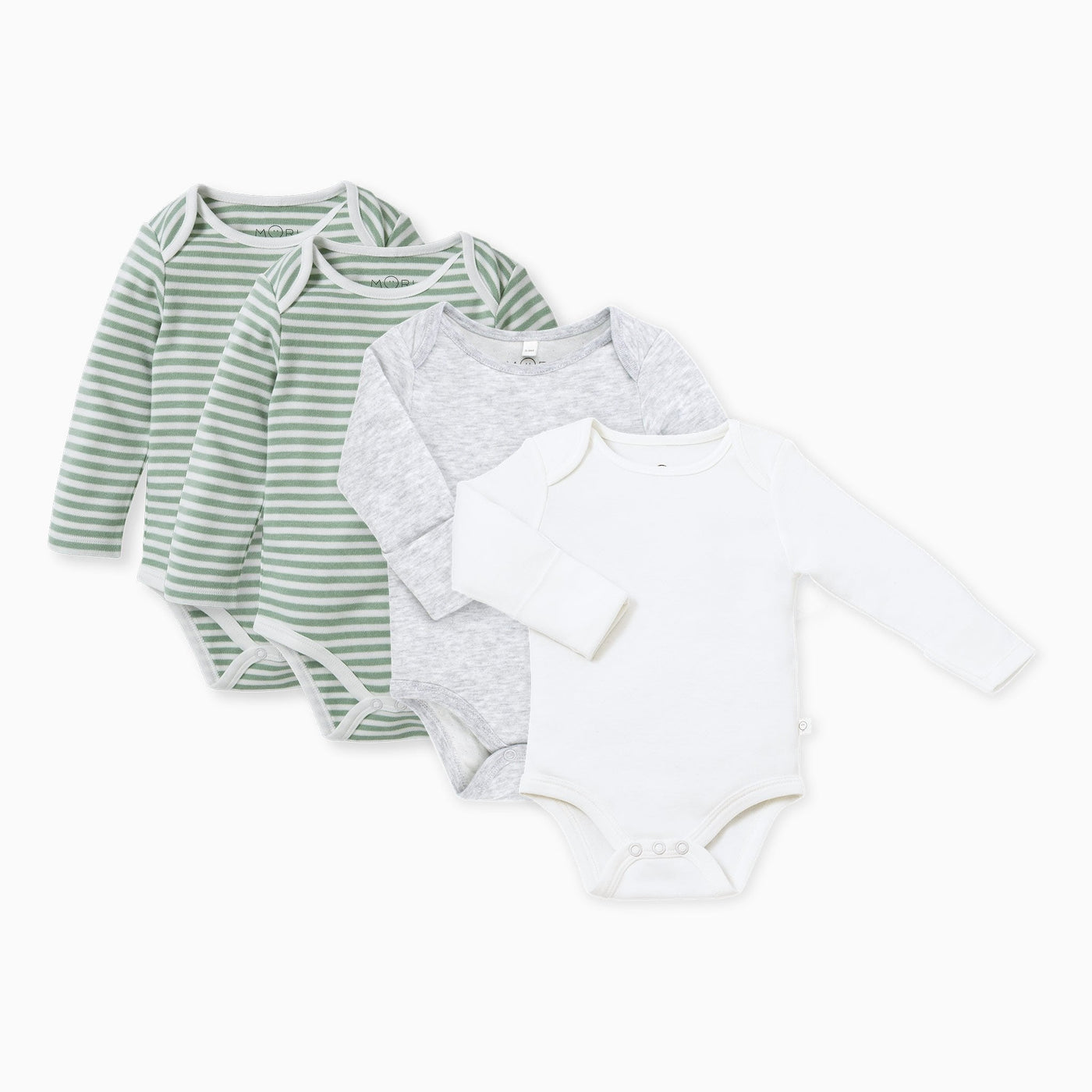 Sage Long Sleeve Bodysuit 4 Pack
