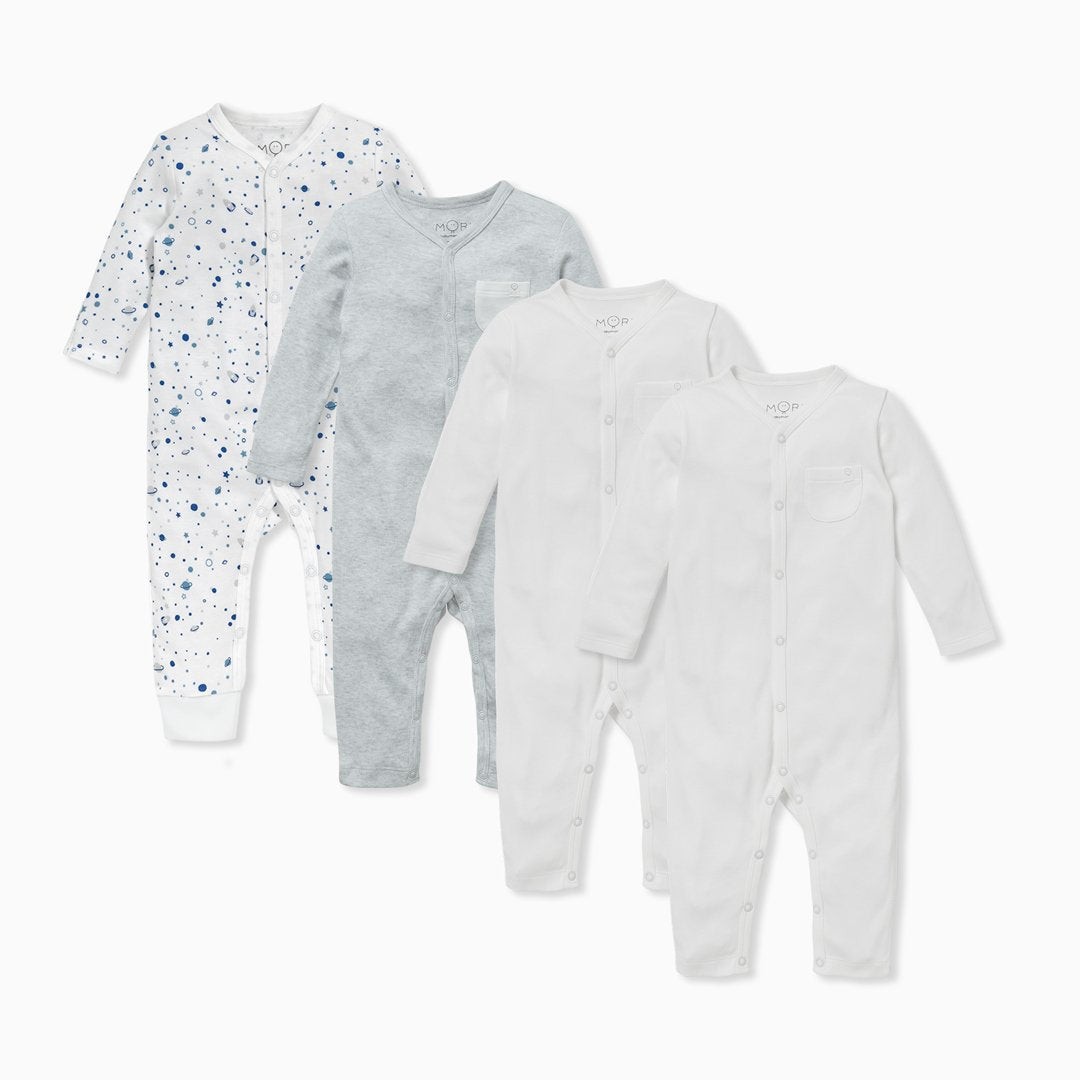 Space Front Opening Sleepsuit 4 Pack