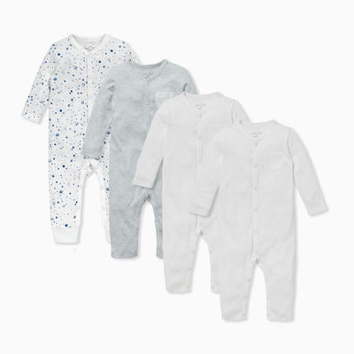 Space Front Opening Sleepsuit 4 Pack